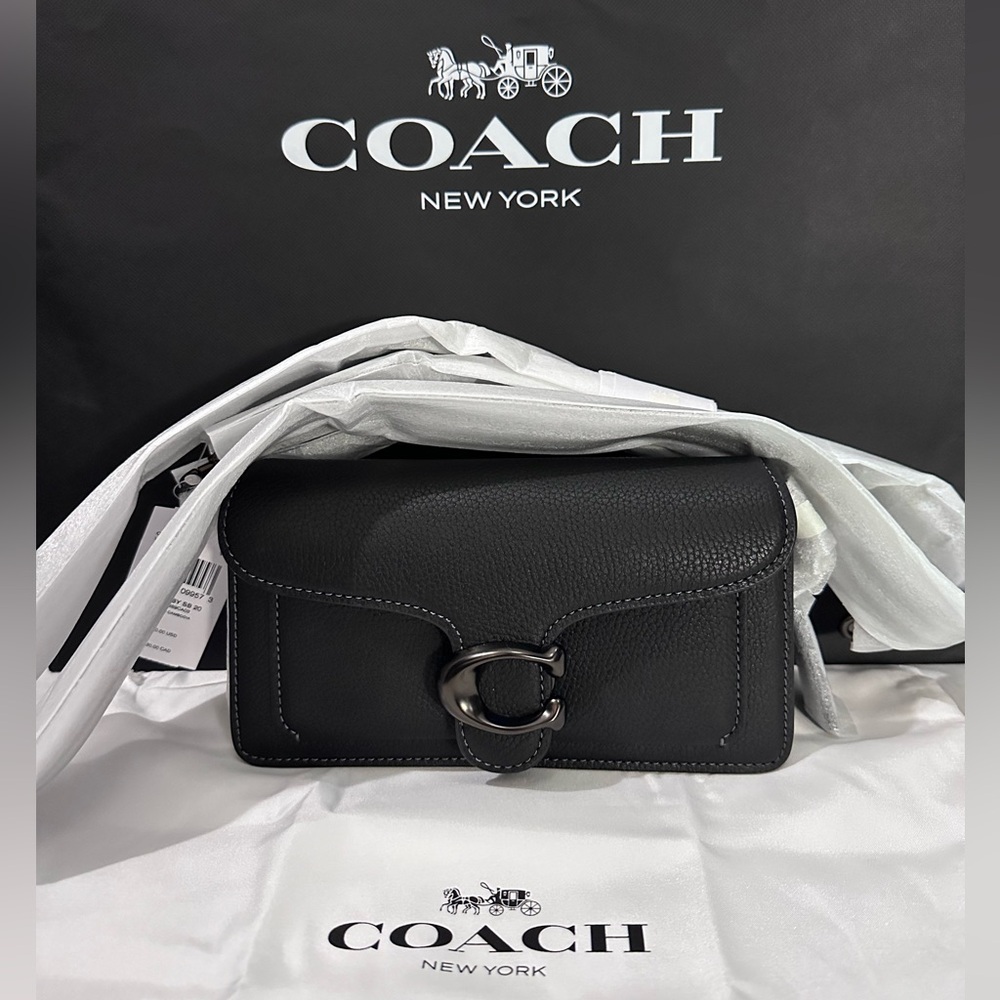 Coach Black Leather Crossbody with Signature 'C' Hardware
